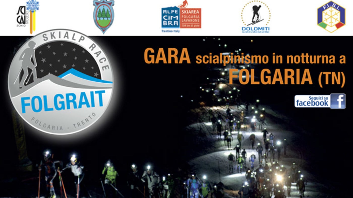 FOLGRAIT SKIALP RACE: gara di scialpinismo in notturna. Fondo Grande - Folgaria, sabato 17 dicembre