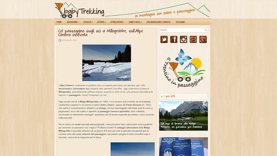 Col passeggino sugli sci a Millegrobbe, sull’Alpe Cimbra innevata by babytrekking.it