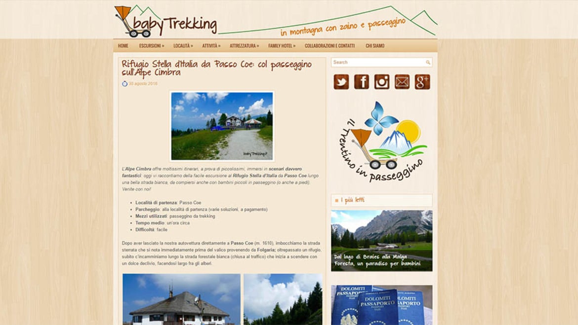 Rifugio Stella d’Italia da Passo Coe: col passeggino sull’Alpe Cimbra by babytrekking.it