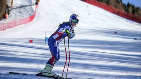 Lindsey Vonn si zatrénovala v Alpe Cimbra.