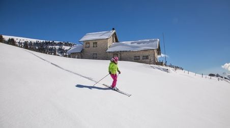 Sněžná cyklistika v Alpe Cimbra