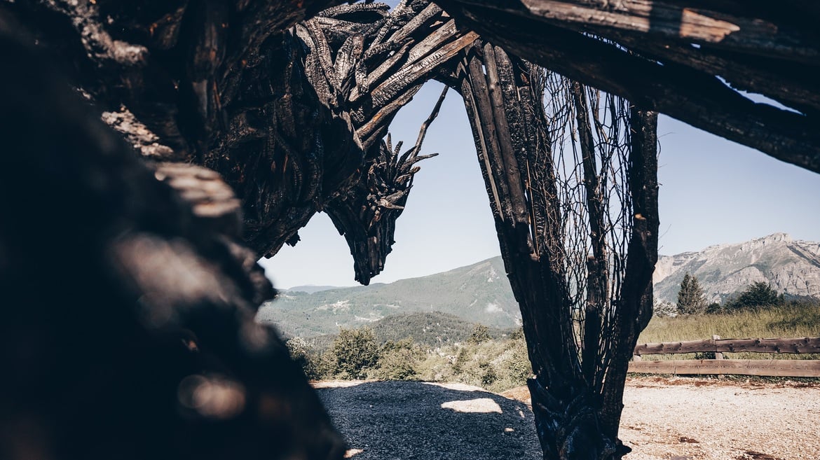 The largest Dragon made with woods in Europe