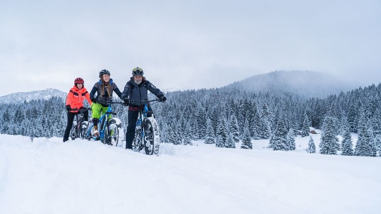 A tutta fat bike sulla neve dell'Alpe Cimbra