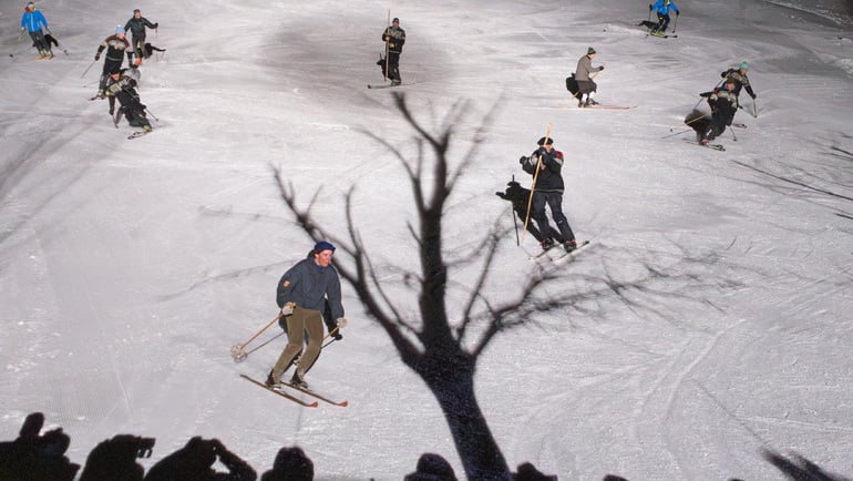 Aber was für eine Show: der Große Fackelumzug der Skischulen