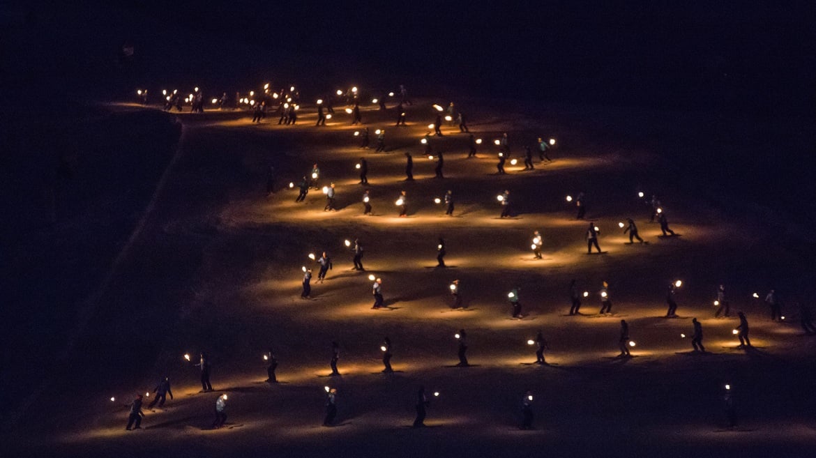 Torchlight processions of the Folgaria Ski School