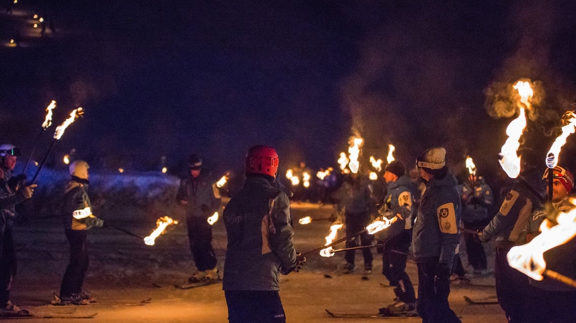 Torchlight processions of the Folgaria Ski School